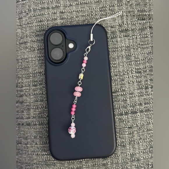 Handmade Other - Elegant Pink Handmade Beaded Phone Charm